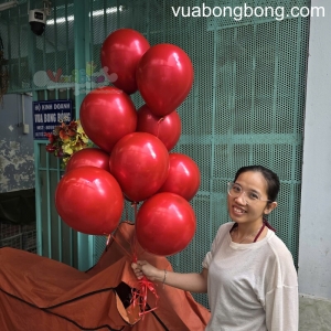 Bong bóng bay tròn đỏ đô